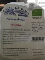 Cantidad de azúcar en Harina de arroz. Sin gluten