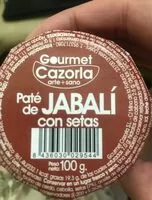 Cantidad de azúcar en Pate de jabali con setas