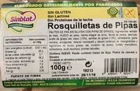 Quantité de sucre dans Rosquilletas de pipas