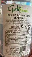 Cantidad de azúcar en Crema de lentejas vegetales