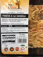 Quantité de sucre dans Fideus a la cassola