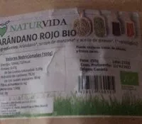 Amount of sugar in Arandano rojo