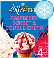 Zuckermenge drin Extreme Raspberry Double Cream Ice Cream Cone