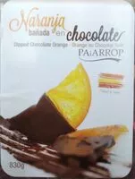 Suhkru kogus sees Naranja bañada en chocolate