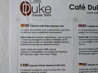 Azúcar y nutrientes en Cafe duke