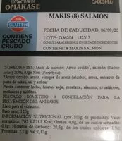 Jumlah gula yang masuk Makis de salmon