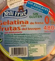 Quantité de sucre dans Gelatina de fresa con frutas del bosque