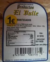 Cantidad de azúcar en Mantecados el valle