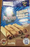 入っている砂糖の量 Flautas de pollo con tortillas de maiz