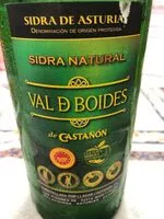 Azúcar y nutrientes en Sidra castanon