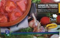 Zuckermenge drin Morro de ternera con pimientos y tomates