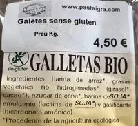 Azúcar y nutrientes en Pasta i gra