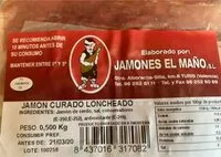 Azúcar y nutrientes en Jamones el mano