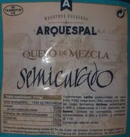 Amount of sugar in Queso de mezcla semicurado