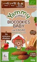 Cantidad de azúcar en Biocookies baby con cacao