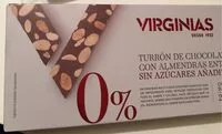 Amount of sugar in Turrón de chocolate con almendras enteras 0%