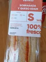 Amount of sugar in Teika sándwich sobrasada y queso
