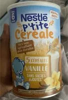 Quantité de sucre dans NESTLE P'TITE CEREALE 5 Céréales Vanille 415g