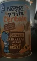 Quantité de sucre dans P'TITE CEREALE Chocolat au lait saveur biscuit - Dès 12 mois