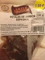 Quantité de sucre dans Pétales de jambon espagnol