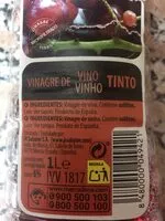 入っている砂糖の量 Essig Vinagre de vino tinto