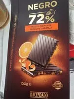 चीनी की मात्रा Chocolate negro 72% con trozos de naranja