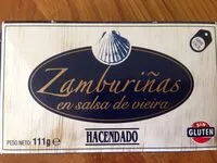 Cantidad de azúcar en Zamburiñas en salsa de vieira