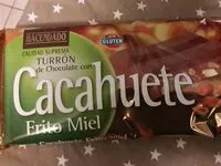 Amount of sugar in Turrón de chocolate con cacahuete frito y miel