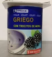 Amount of sugar in Yogur griego con trocitos de mora