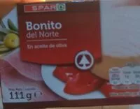Amount of sugar in Bonito del norte con aceite de oliva