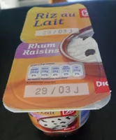 Riz au lait rhum raisins