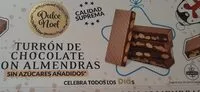 Amount of sugar in Turrón de chocolate con almendras sin azúcar