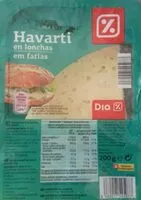 Cantidad de azúcar en Queso Havarti en lonchas