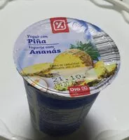 Sokerin määrä sisällä Yogurt con piña
