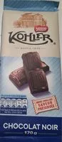 Quantité de sucre dans Chocolat noir 170g