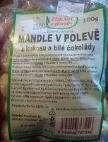 İçindeki şeker miktarı Mandle v polevě z kokosu a bílé čokolády