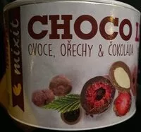Suhkru kogus sees CHOCO ovoce, ořechy a čokoláda