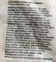 Suhkru kogus sees Zupa instant o smaku dyni z kluskami