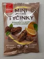 Sokerin määrä sisällä Mini müsli tyčinky s kakaovými boby a pomerančem