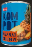 Sokerin määrä sisällä Kompot Ananas kolutovi
