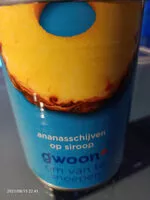Sokerin määrä sisällä ananasschijven op siroop