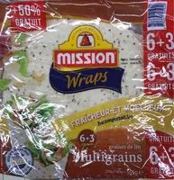 Sucre et nutriments contenus dans Mission wrap