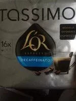 Sucre et nutriments contenus dans Tassimo