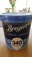 Suhkur ja toitained sees Breyers cookies and cream