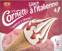 Suhkru kogus sees Cornetto Glace à l'Italienne Vanille & Fraise 140ml