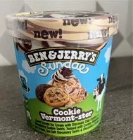 Sokerin määrä sisällä Ben & Jerry's Glace en Pot Sundae Cookie Vermont-ster 427ml