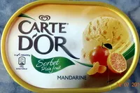 Quantité de sucre dans Sorbet plein fruit, mandarine