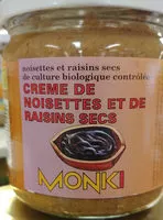 चीनी की मात्रा crème de noisettes et de raisins secs