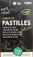 चीनी की मात्रा Pastilles de reglisse à l'anis