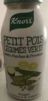 Sokerin määrä sisällä Knorr Soupe Petits Pois et Légumes Verts Bouteille de 450ml